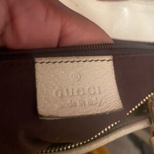 Gucci Brown and Cream Shoulder Bag